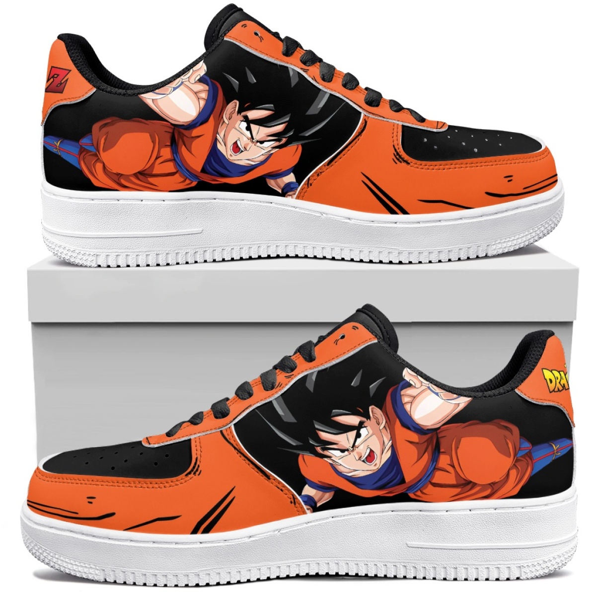 Street Fashion Anime - รองเท้าผ้าใบลายการ์ตูนดราก้อนบอล Z ซุนโกคู แบบสวมลำลอง แฟชั่นแนวสตรีท สำหรับทุกเพศ