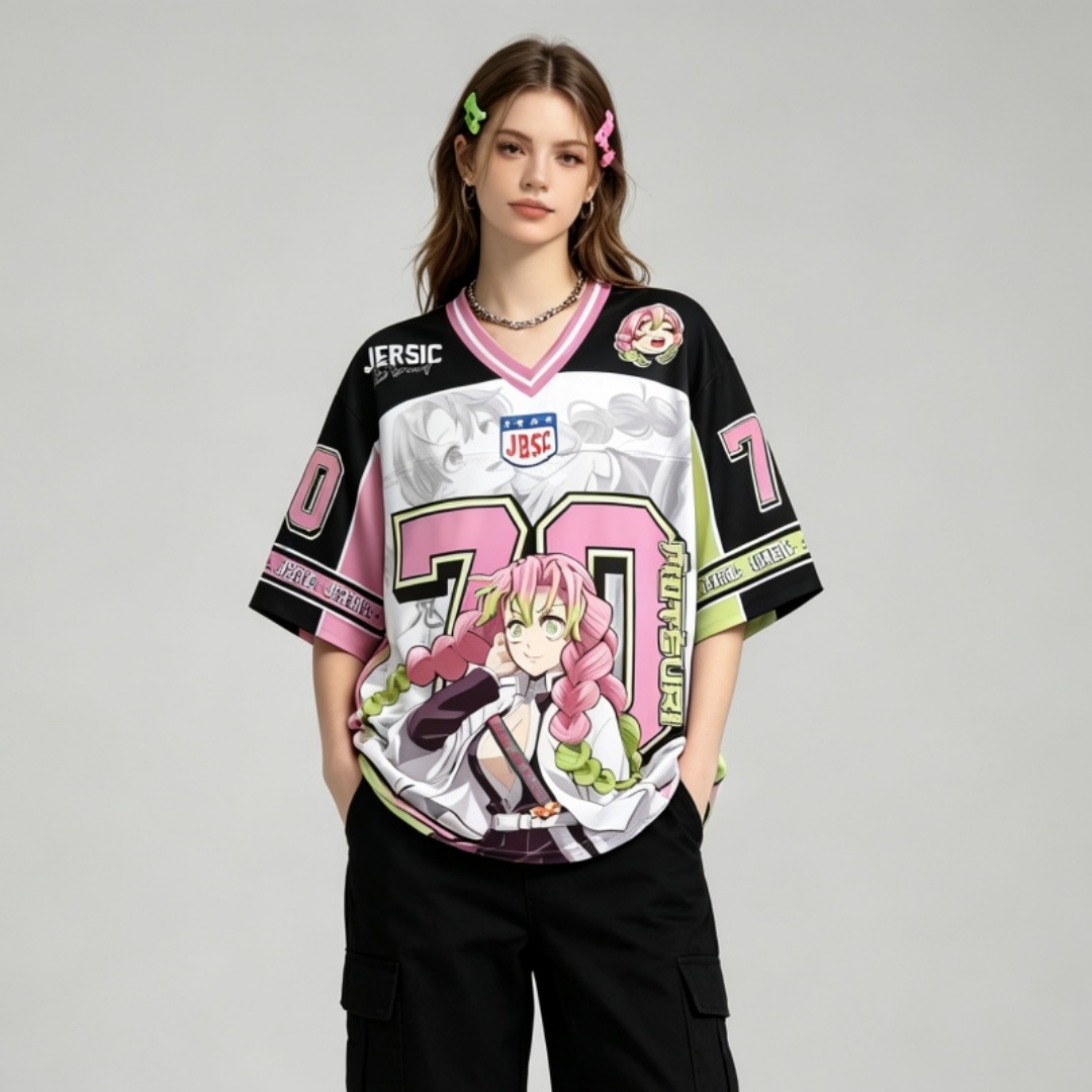 Street Fashion Anime - เสื้อยืดแขนสั้นลายตัวละครอนิเมะนักฆ่าอสูร สำหรับฤดูร้อน เหมาะสำหรับผู้ใหญ่และเด็ก สวมใส่สบายๆ ในชีวิตประจำวัน สไตล์สตรีทแฟชั่นฤดูร้อน