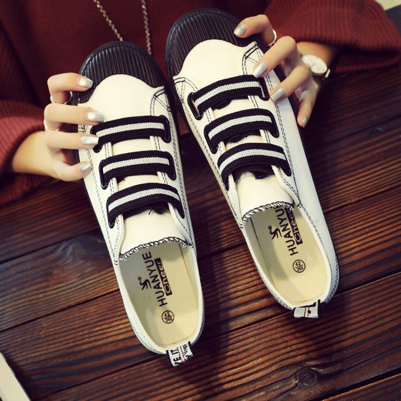 Street Fashion Vibes - รองเท้าผ้าใบแบบสวมสไตล์เกาหลี รองเท้าผ้าใบแฟชั่นอเนกประสงค์ สไตล์อินฟลูเอนเซอร์ ฮ่องกง ไบบ์ รองเท้าผู้ชาย