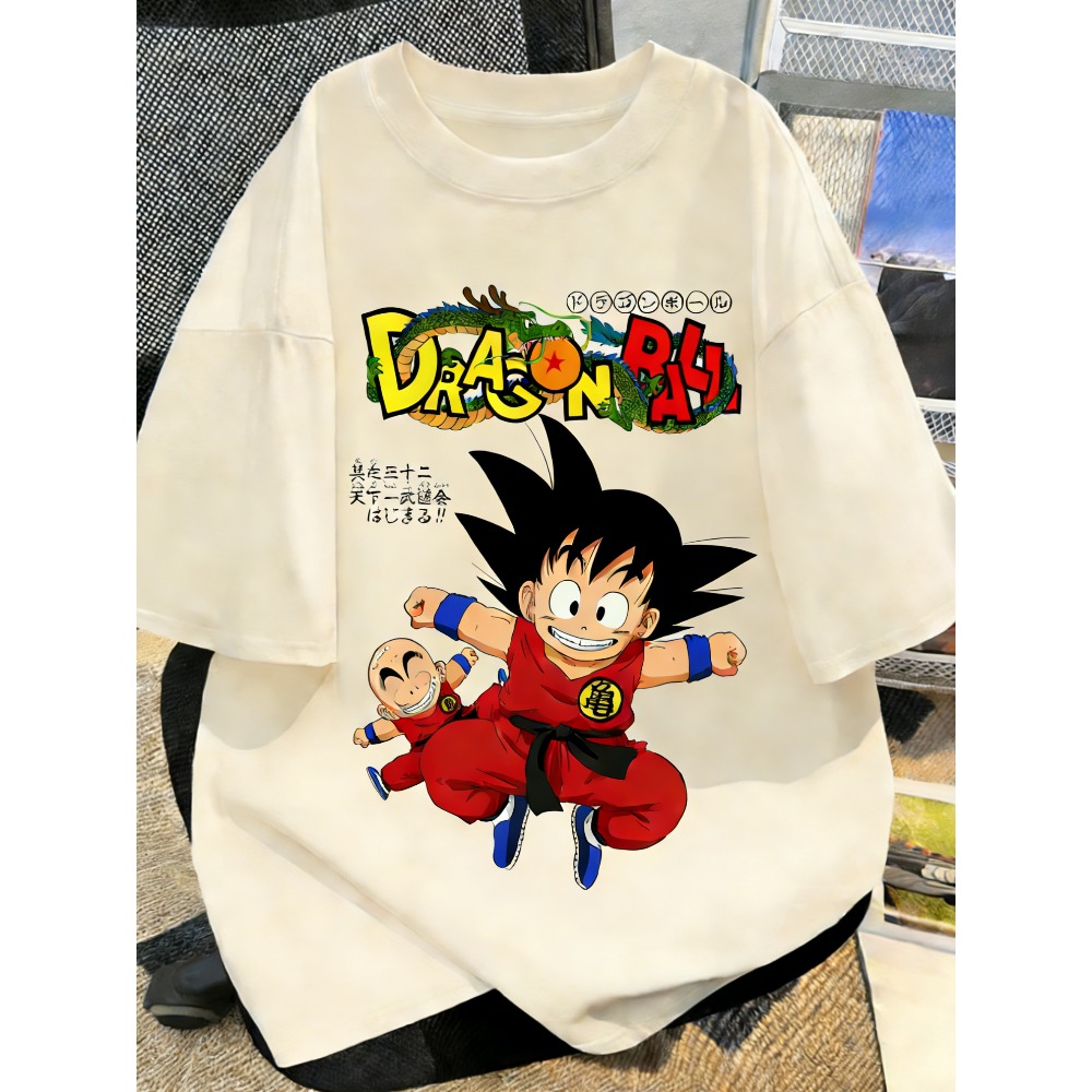 Street Fashion Japan - เสื้อยืดลายอนิเมะดราก้อนบอลไซส์ใหญ่สำหรับผู้ชายและผู้หญิง เสื้อยืดลำลองฤดูร้อนสำหรับพ่อแม่ลูก สไตล์ฮาราจูกุ แฟชั่น Y2K