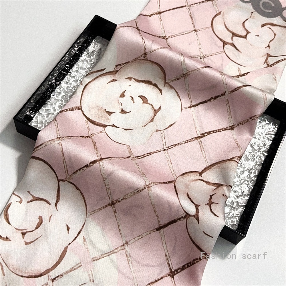 French Street Fashion - ภาษาฝรั่งเศสคํา 90 ซม.ลายสก๊อต Rose Twill ผ้าไหมผู้หญิง