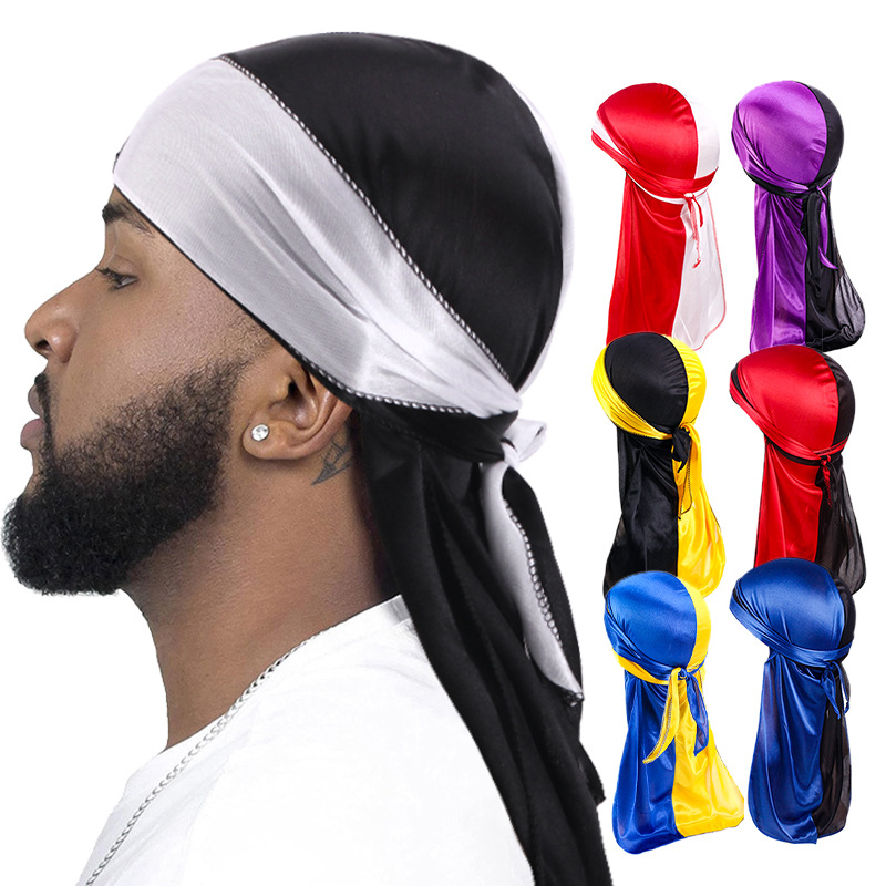 Street Fashion Loverboy Hat - ใหม่ Silky Durag Long Tail Headwraps