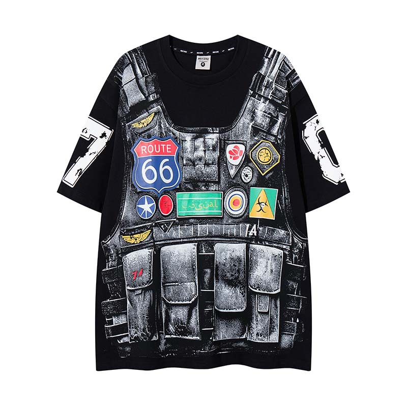 Street Fashion Vibes - เสื้อยืดแฟชั่นผู้ชาย พิมพ์ลาย 3 มิติ สไตล์สตรีท แขนสั้น