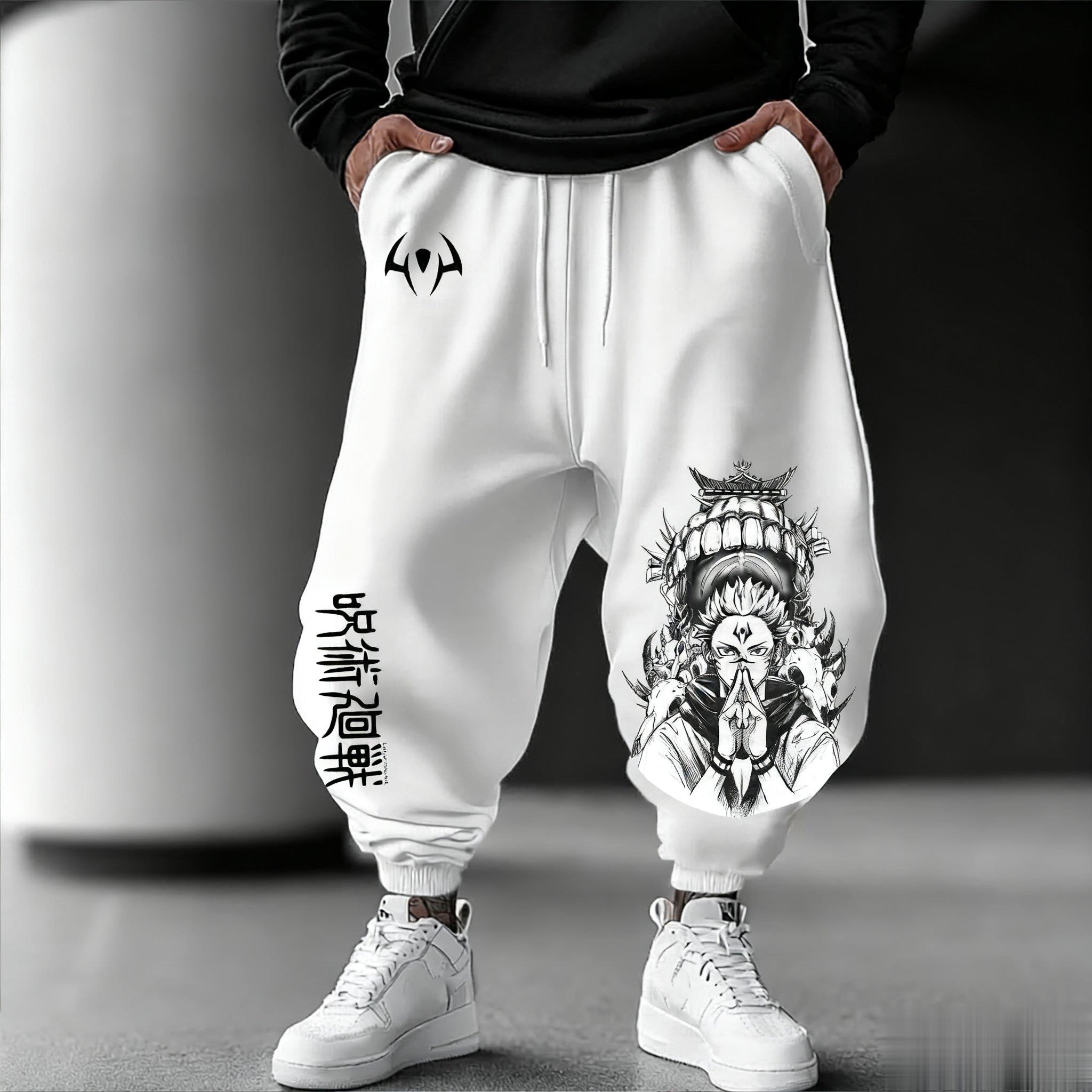 กางเกงจ็อกกิ้งผู้ชายลายอนิเมะญ - Street Fashion Japan บทวิจารณ์และราคา