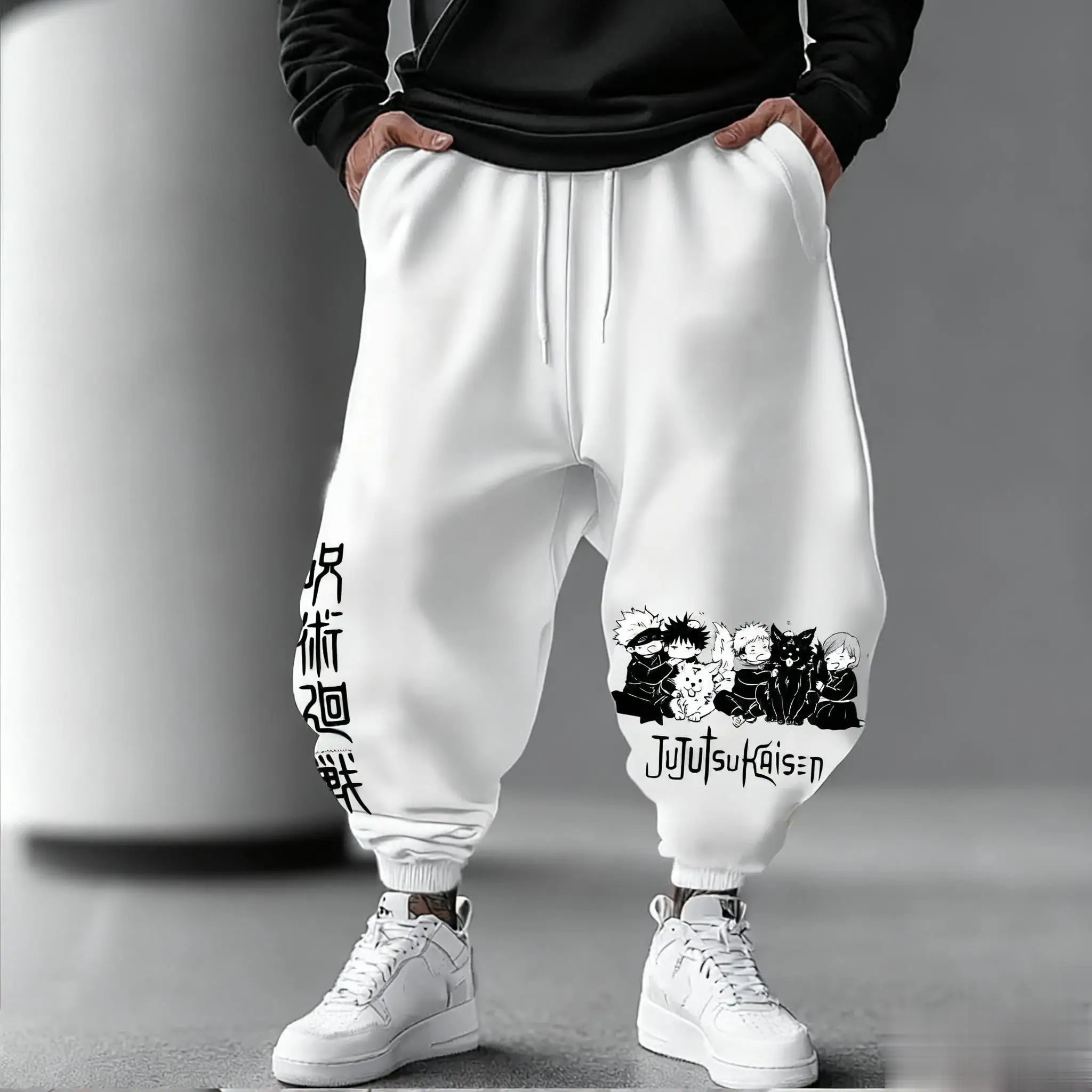 กางเกงจ็อกกิ้งผู้ชายลายอนิเมะญ - Street Fashion Japan บทวิจารณ์และราคา