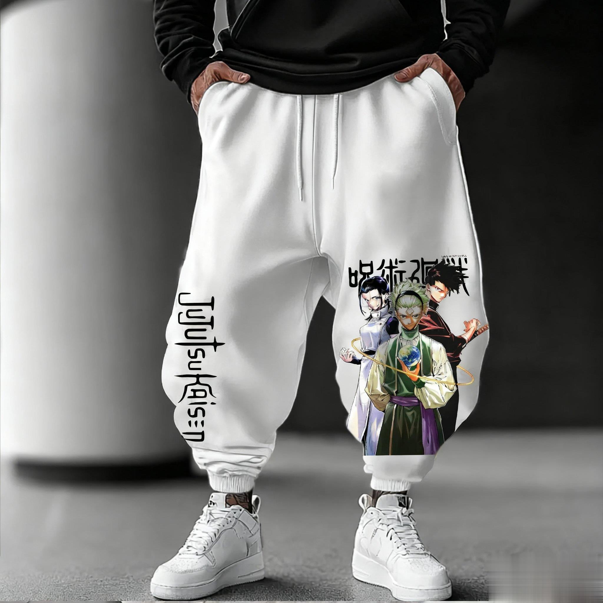 กางเกงจ็อกกิ้งผู้ชายลายอนิเมะญ - Street Fashion Japan บทวิจารณ์และราคา