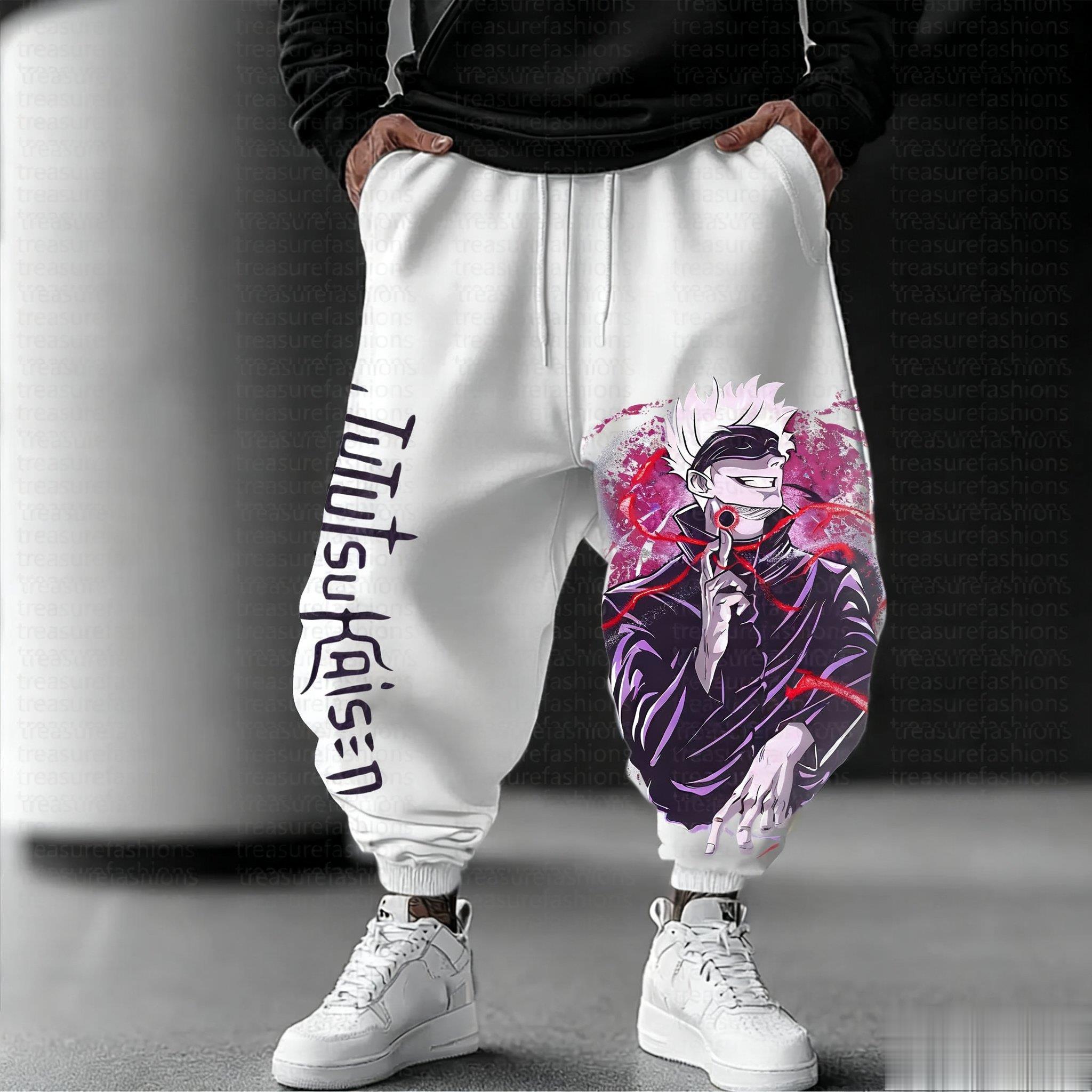 กางเกงจ็อกกิ้งผู้ชายลายอนิเมะญ - Street Fashion Japan บทวิจารณ์และราคา