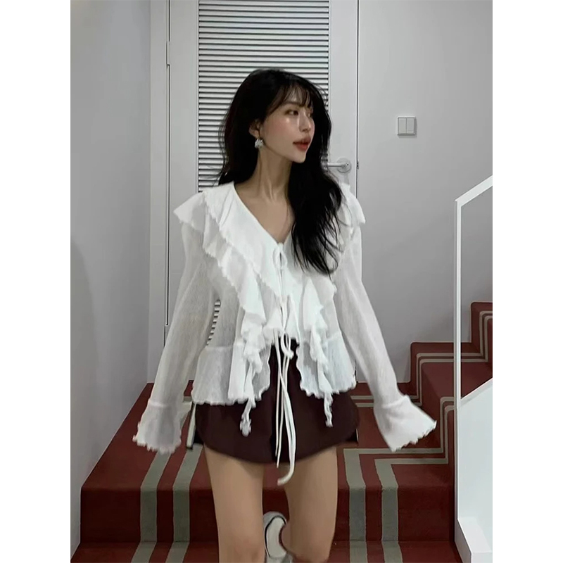 MEXZT Cropped เสื้อสีขาวผู้หญิ - Street Fashion In Korea บทวิจารณ์และราคา