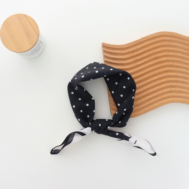 ผ้าพันคอผ้าฝ้ายแท้ลายจุดสีแดงด - French Street Fashion บทวิจารณ์และราคา