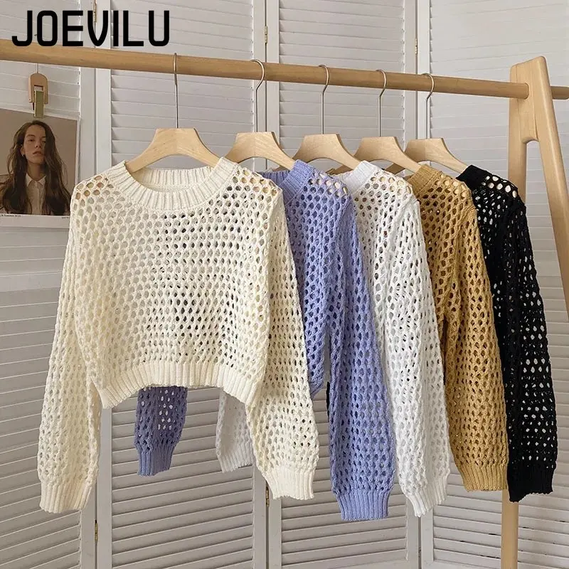 Hollow Out ถัก Crop Top ผู้หญิ - Street Fashion In Korea บทวิจารณ์และราคา