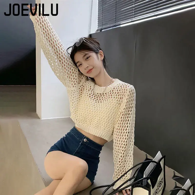 Hollow Out ถัก Crop Top ผู้หญิ - Street Fashion In Korea บทวิจารณ์และราคา