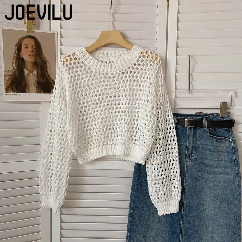Hollow Out ถัก Crop Top ผู้หญิ - Street Fashion In Korea บทวิจารณ์และราคา