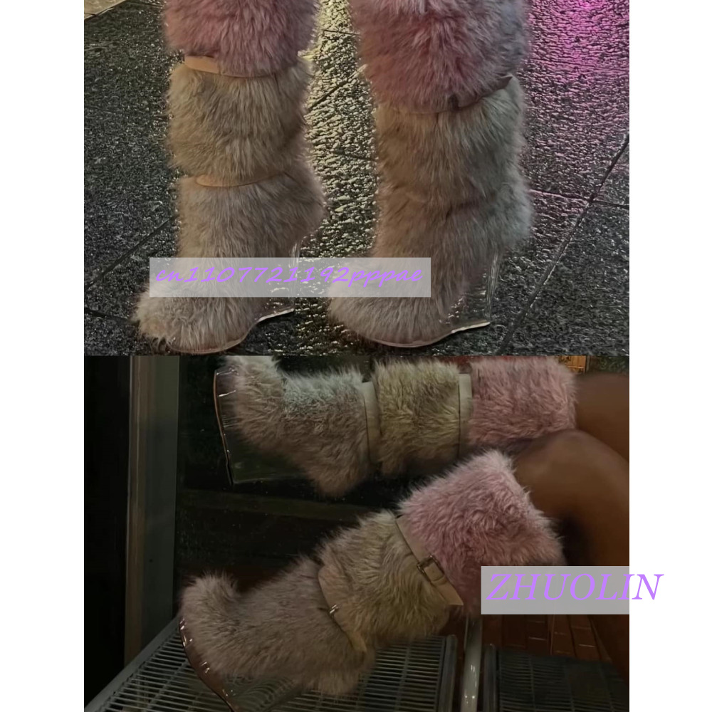 รองเท้าบูทส้นเตารีดแบบโปร่งใสแ - Street Fashion Runway บทวิจารณ์และราคา