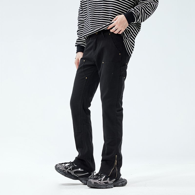 กางเกงคาร์โก้ซิปทรงตรงสไตล์สตร - Street Fashion Vibes บทวิจารณ์และราคา