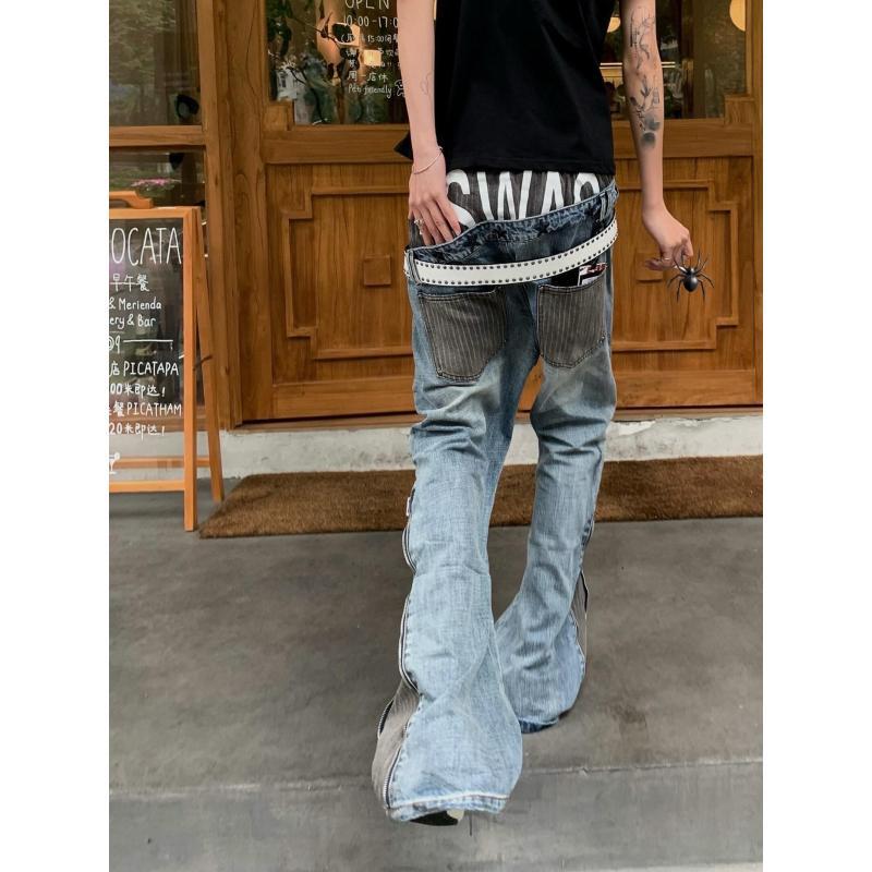 กางเกงยีนส์ผู้ชายลายปะติดสไตล์ - Street Fashion Boy บทวิจารณ์และราคา
