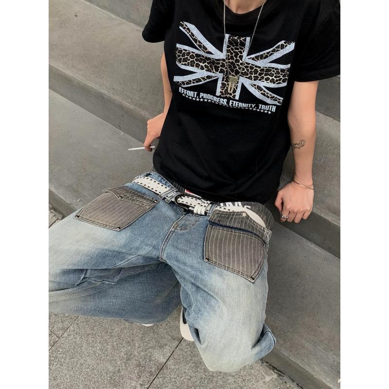 กางเกงยีนส์ผู้ชายลายปะติดสไตล์ - Street Fashion Boy บทวิจารณ์และราคา
