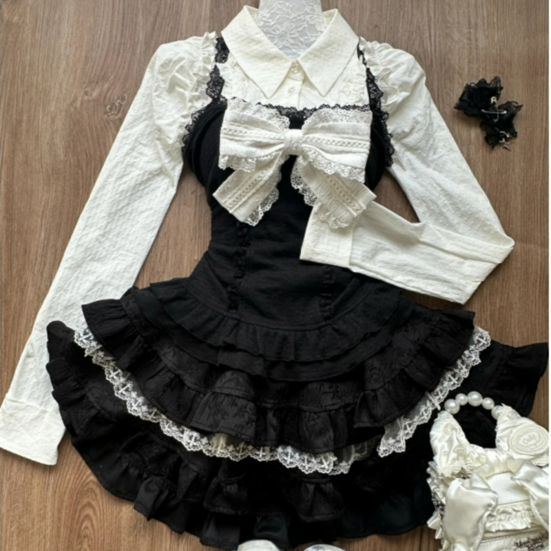 Y2kความงามLolitaสไตล์ 3 ชิ้นชุ - Street Fashion Harajuku บทวิจารณ์และราคา