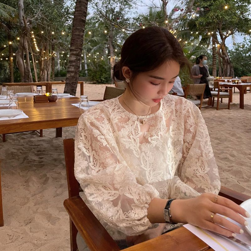 MEXZT Elegant Sheer เสื้อสีขาว - Street Fashion In Korea บทวิจารณ์และราคา