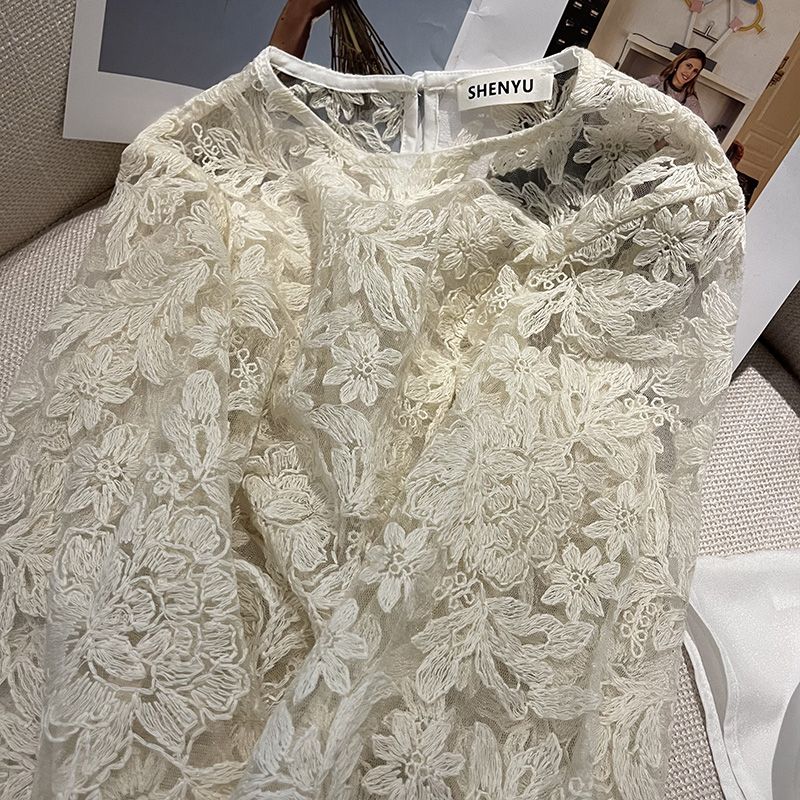 MEXZT Elegant Sheer เสื้อสีขาว - Street Fashion In Korea บทวิจารณ์และราคา