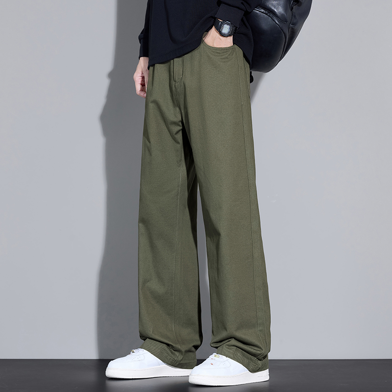 กางเกงขายาวทรงหลวมผ้าฝ้าย 100% - Street Fashion In Korea บทวิจารณ์และราคา