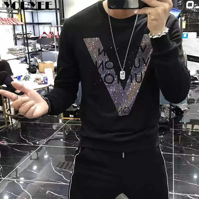 ผู้ชายHoodiesคุณภาพV-รูปรูปแบบ - Street Fashion Elements บทวิจารณ์และราคา