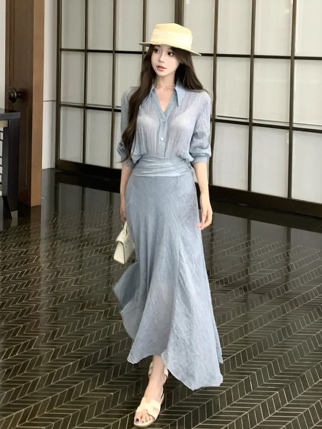 เสื้อเชิ้ตแขนยาวสไตล์ฝรั่งเศสแ - French Street Fashion บทวิจารณ์และราคา