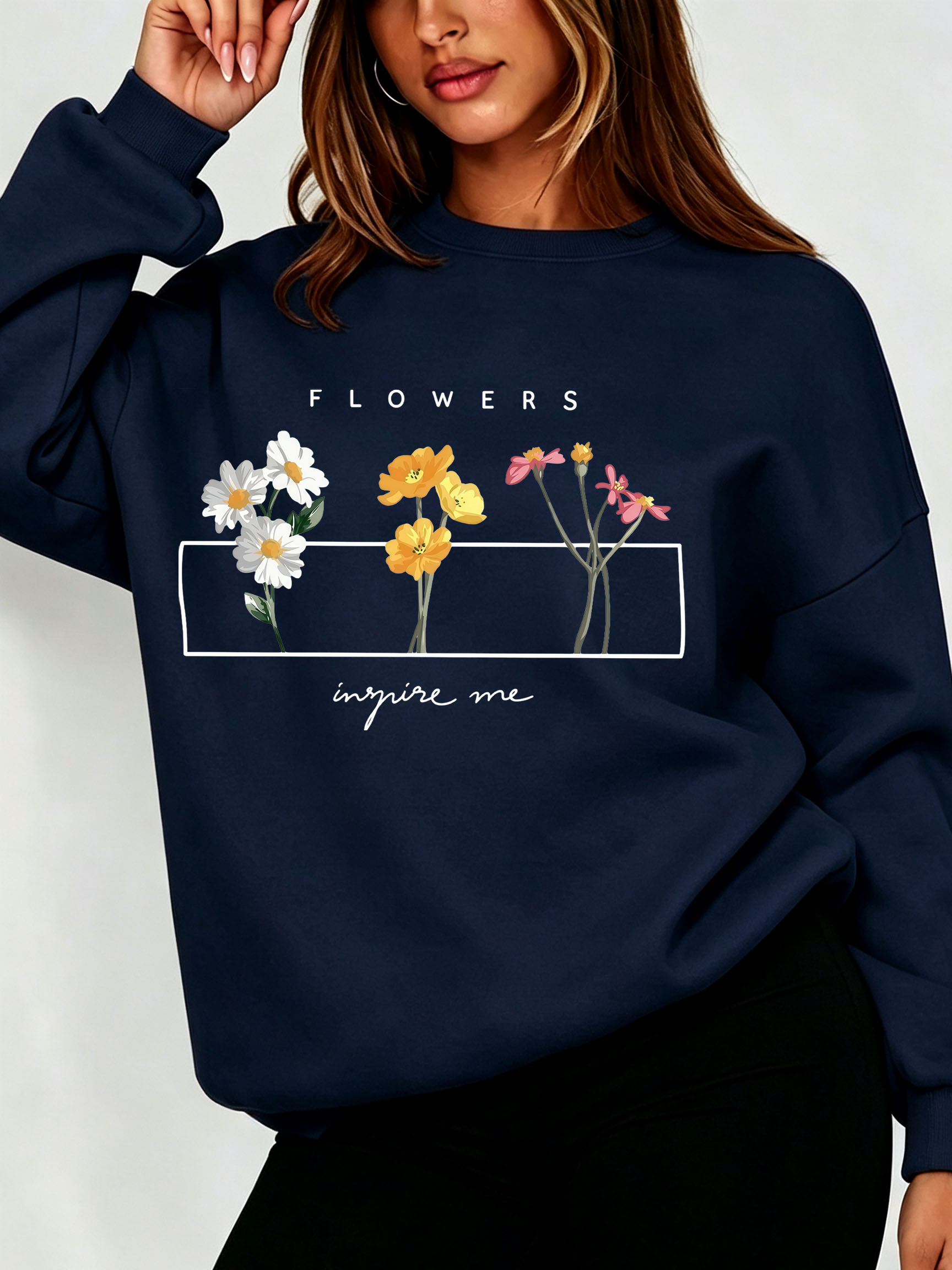 เสื้อสเวตเชิ้ตลายดอกเดซี่สำหรั - Oversized Crewneck Fleece บทวิจารณ์และราคา