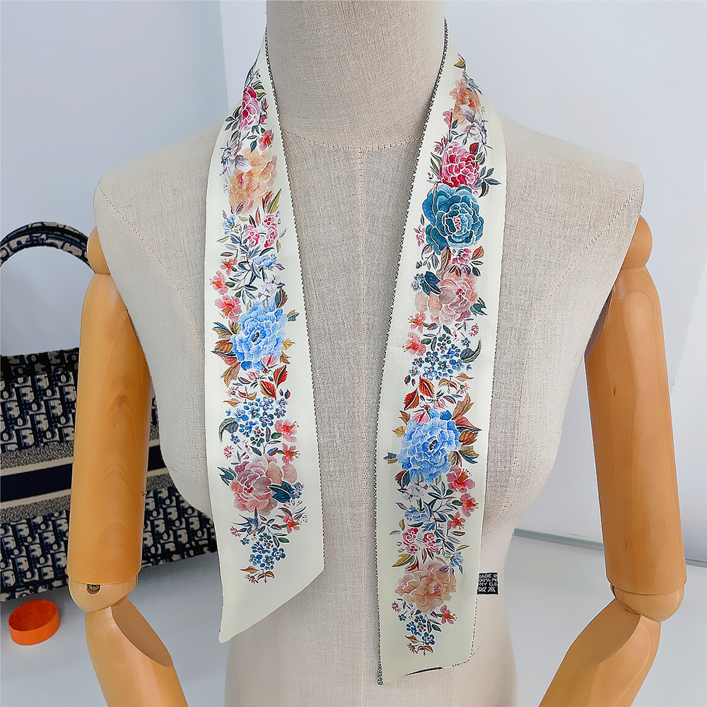 ผ้าพันคอไหมพิมพ์ลายดอกกุหลาบสไ - French Street Fashion บทวิจารณ์และราคา