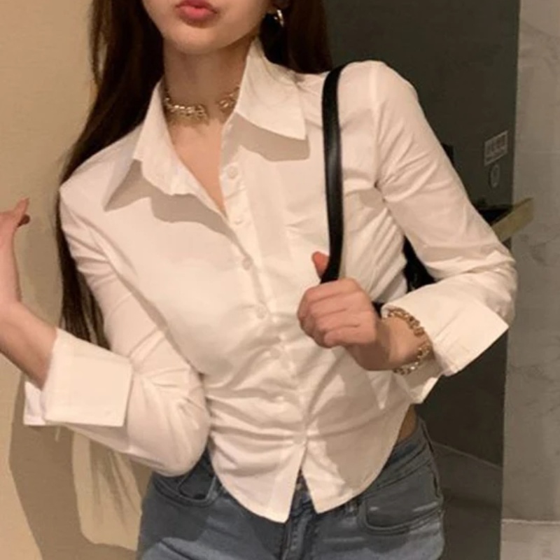 เสื้อเชิ้ตและเสื้อเบลาส์ผู้หญิ - Street Fashion In Korea บทวิจารณ์และราคา