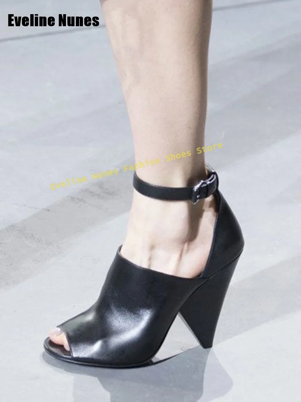 รองเท้าส้นสูงแบบเปิดนิ้วเท้า ส - Street Fashion Runway บทวิจารณ์และราคา